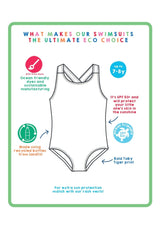 Toby Tiger Rainbow Bloom Print Kids' Swimsuit