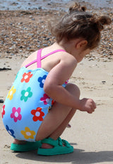 Toby Tiger Rainbow Bloom Print Kids' Swimsuit