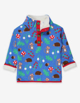 Toby Tiger Organic Woodland Print Cosy Fleece Sweatshirt