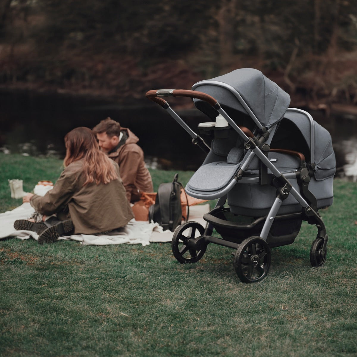 Silver Cross Wave 3 Single to Double Pushchair - Lunar