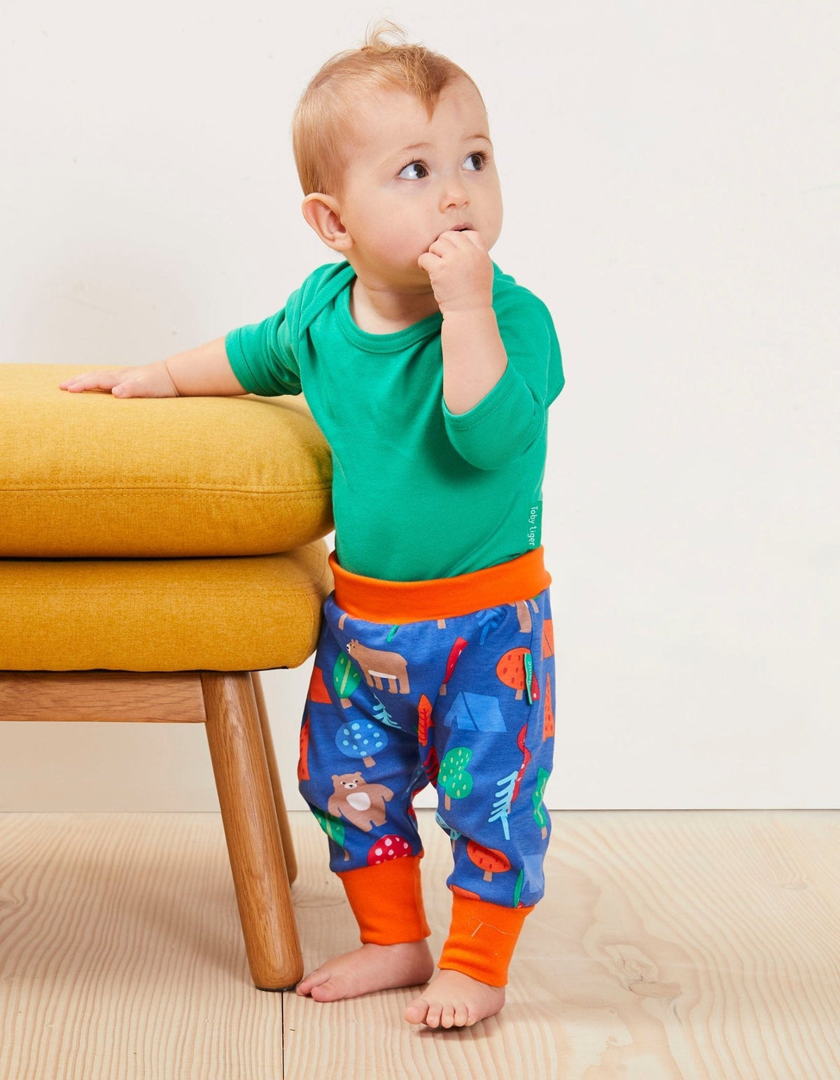 Toby Tiger Organic Camping Bear Print Yoga Pants