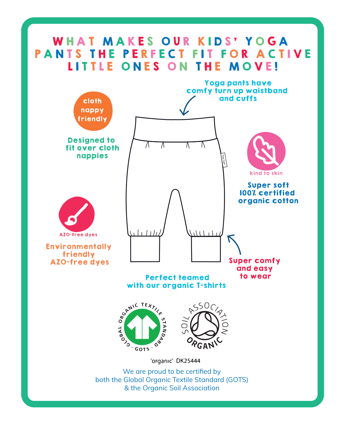 Toby Tiger Organic Camping Bear Print Yoga Pants