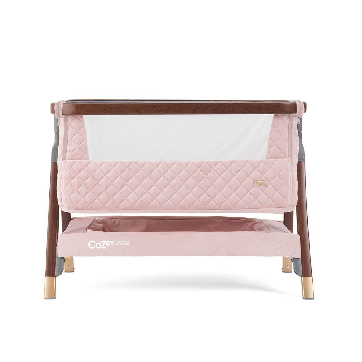 Tutti Bambini CoZee Luxe Bedside Crib - Walnut/Blush