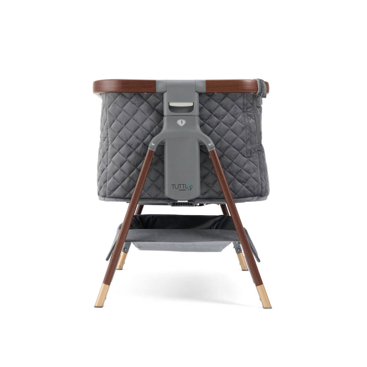 Tutti Bambini CoZee Luxe Bedside Crib - Walnut/Slate