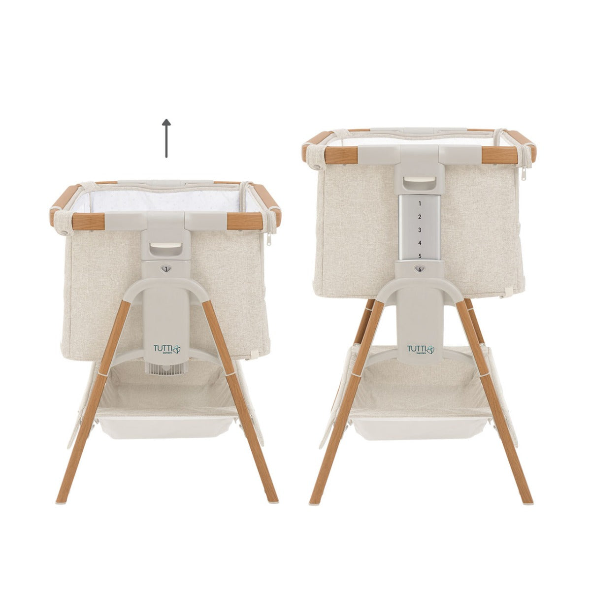 Tutti Bambini CoZee XL Bedside Crib and Cot - Scandinavian Walnut/Ecru