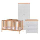 Tutti Bambini Malmo Cot Bed & Rio Furniture 3pc Set - Dove Grey/Oak
