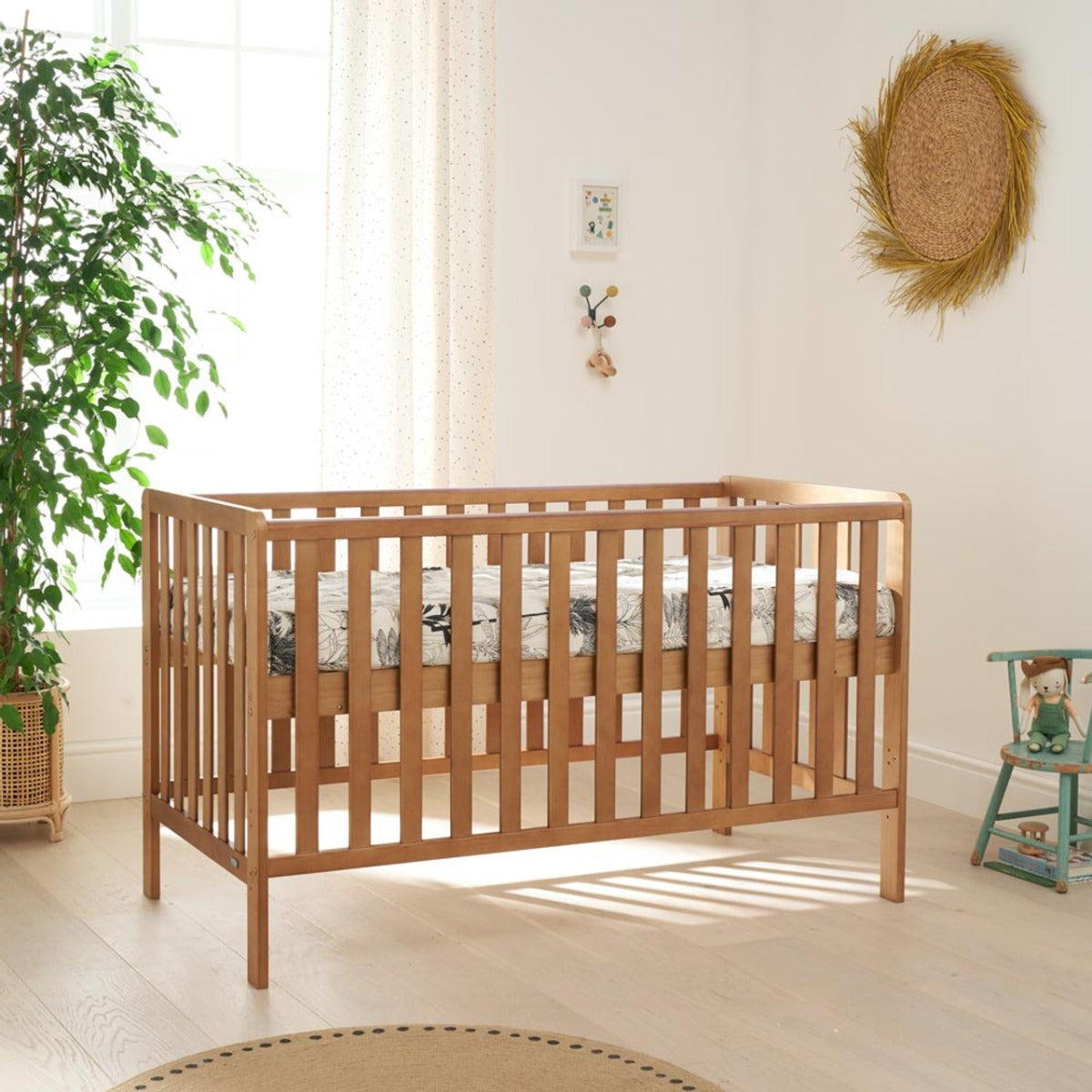Tutti Bambini Malmo Cot Bed & Rio Furniture 2pc Set - Dove Grey/Oak