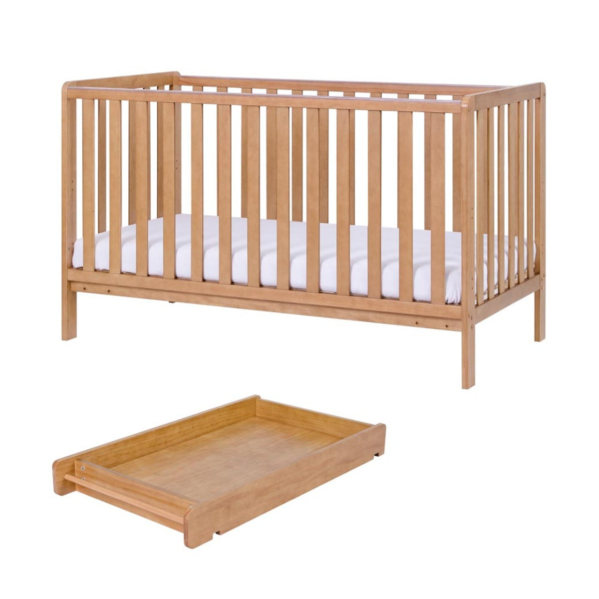 Tutti Bambini Malmo Cot Bed & Rio Furniture 2pc Set - Dove Grey/Oak