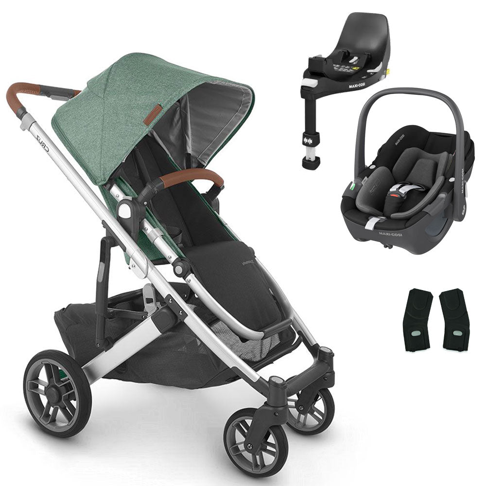 UPPAbaby CRUZ V2 Pushchair with Maxi-Cosi Pebble 360 + Rotating IsoFix Base
