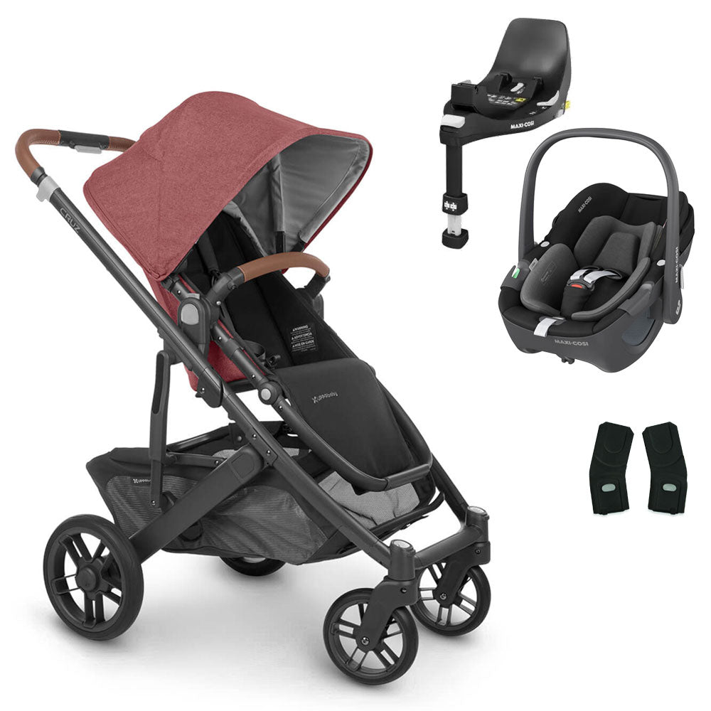 UPPAbaby CRUZ V2 Pushchair with Maxi-Cosi Pebble 360 + Rotating IsoFix Base