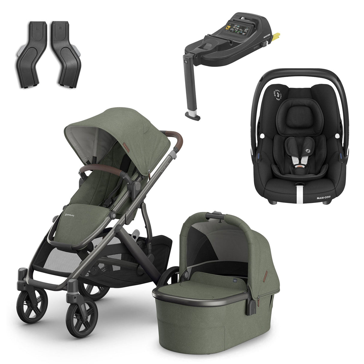UPPAbaby VISTA V3 Luxury Maxi-Cosi Cabriofix i-Size Travel System Bundle - Eveleyn