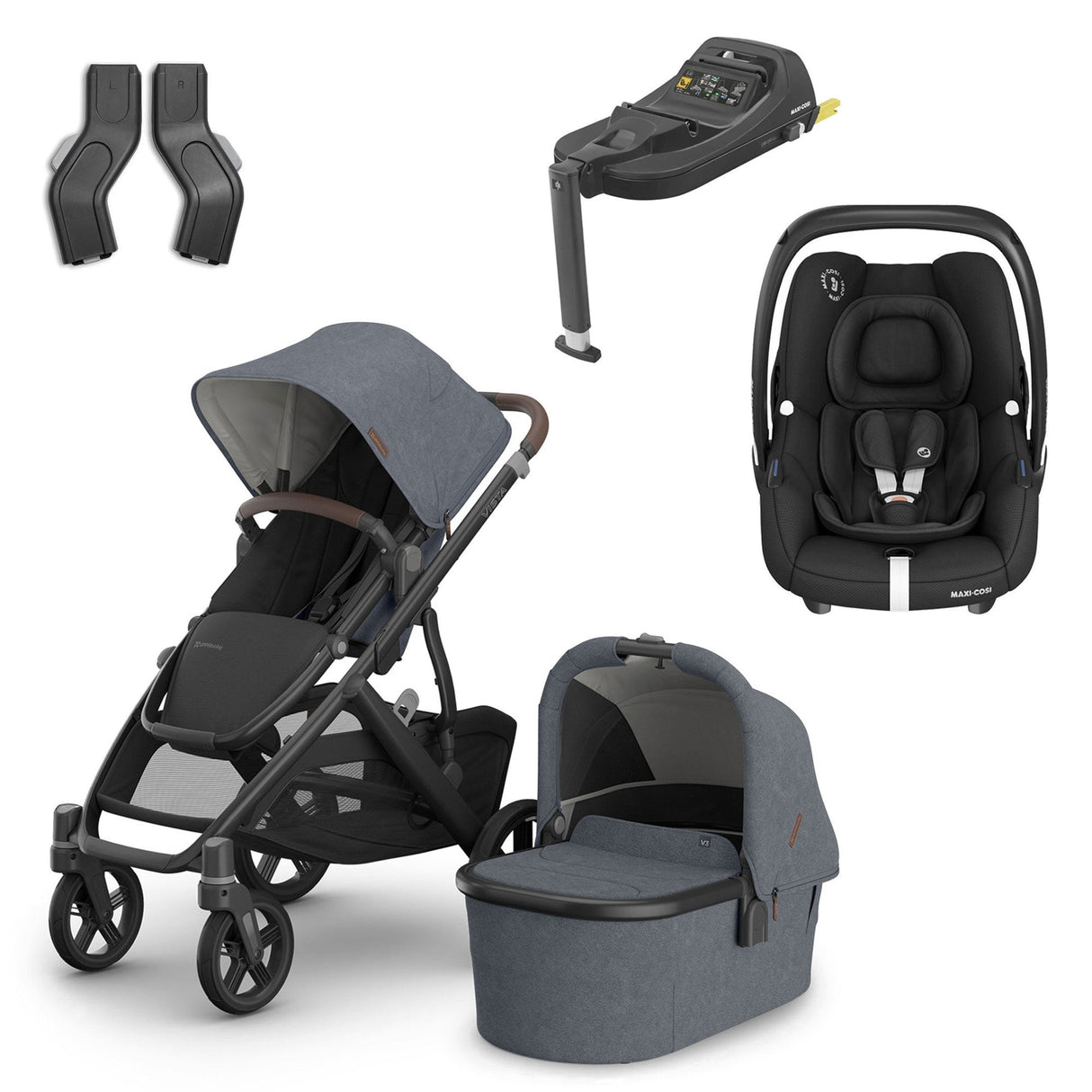 UPPAbaby VISTA V3 Luxury Maxi-Cosi Cabriofix i-Size Travel System Bundle - Julian