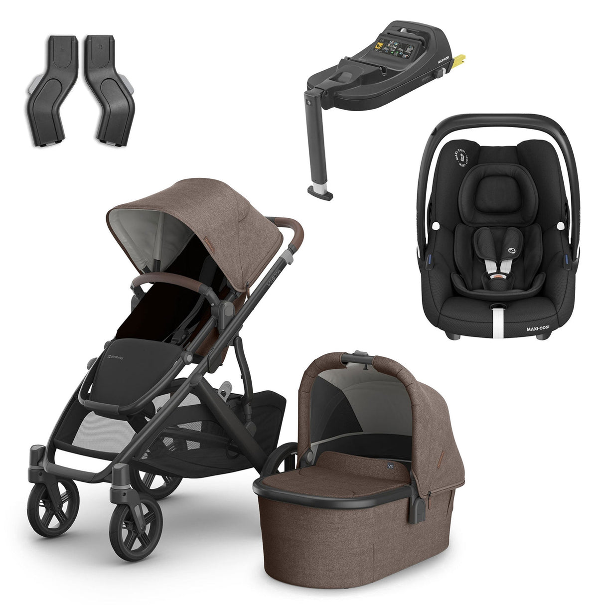 UPPAbaby VISTA V3 Luxury Maxi-Cosi Cabriofix i-Size Travel System Bundle - Owen
