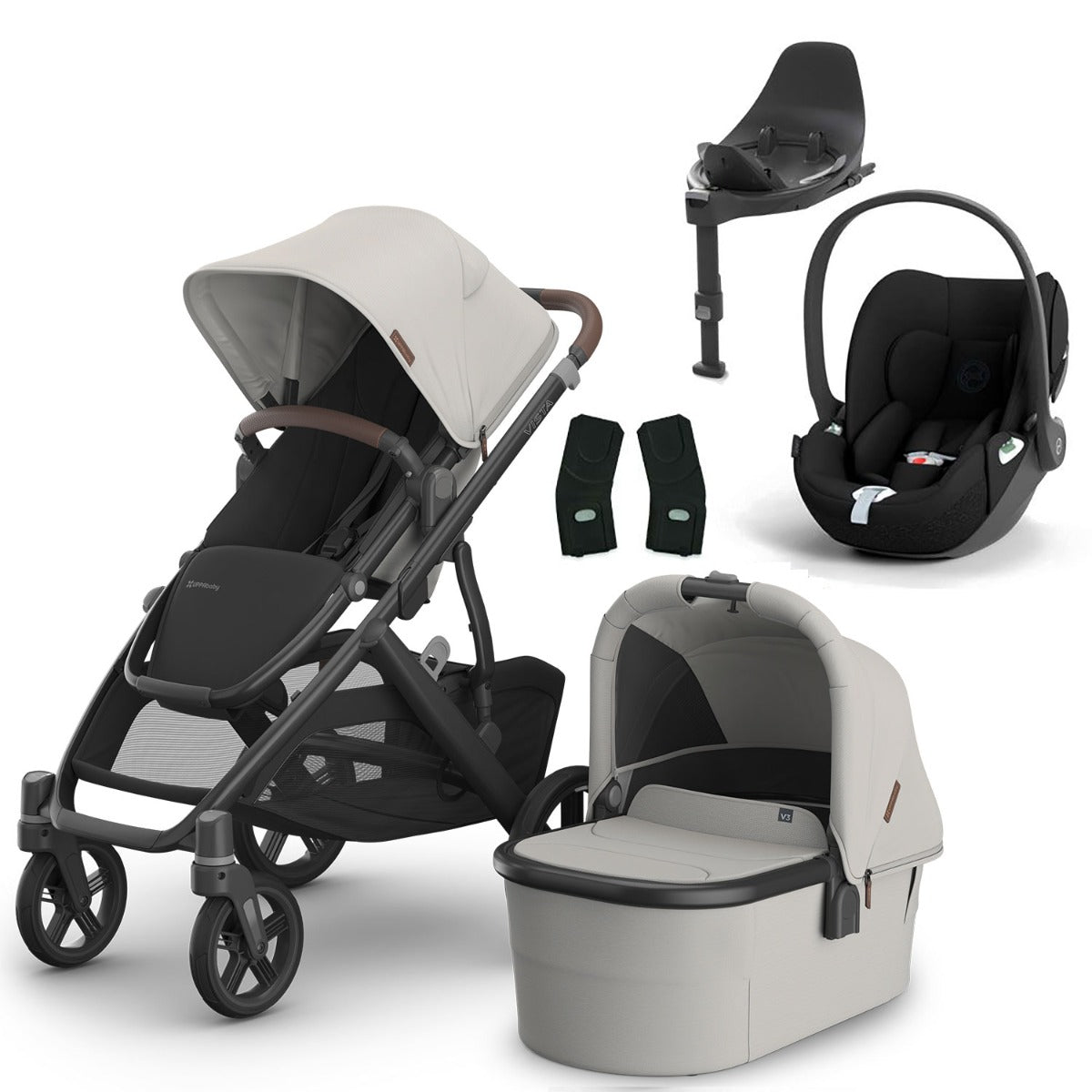 UPPAbaby VISTA V3 + Cybex Cloud T i-Size Travel System Bundle - Savannah