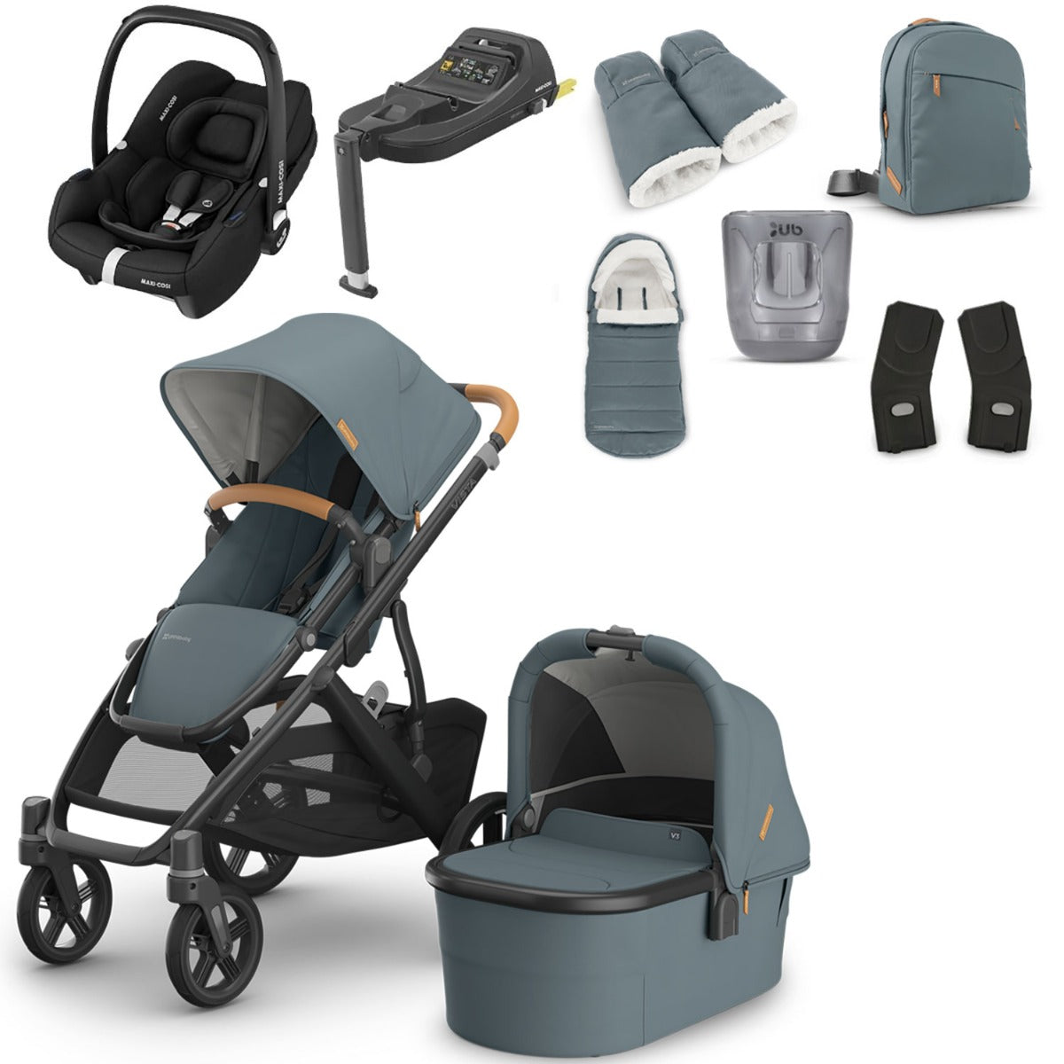 UPPAbaby VISTA V3 Luxury Travel System with Maxi-Cosi CabrioFix i-Size - Choose your Colour
