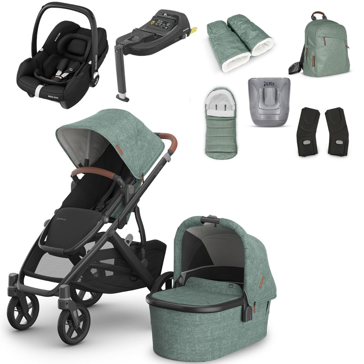 UPPAbaby VISTA V3 Luxury Travel System with Maxi-Cosi CabrioFix i-Size - Choose your Colour
