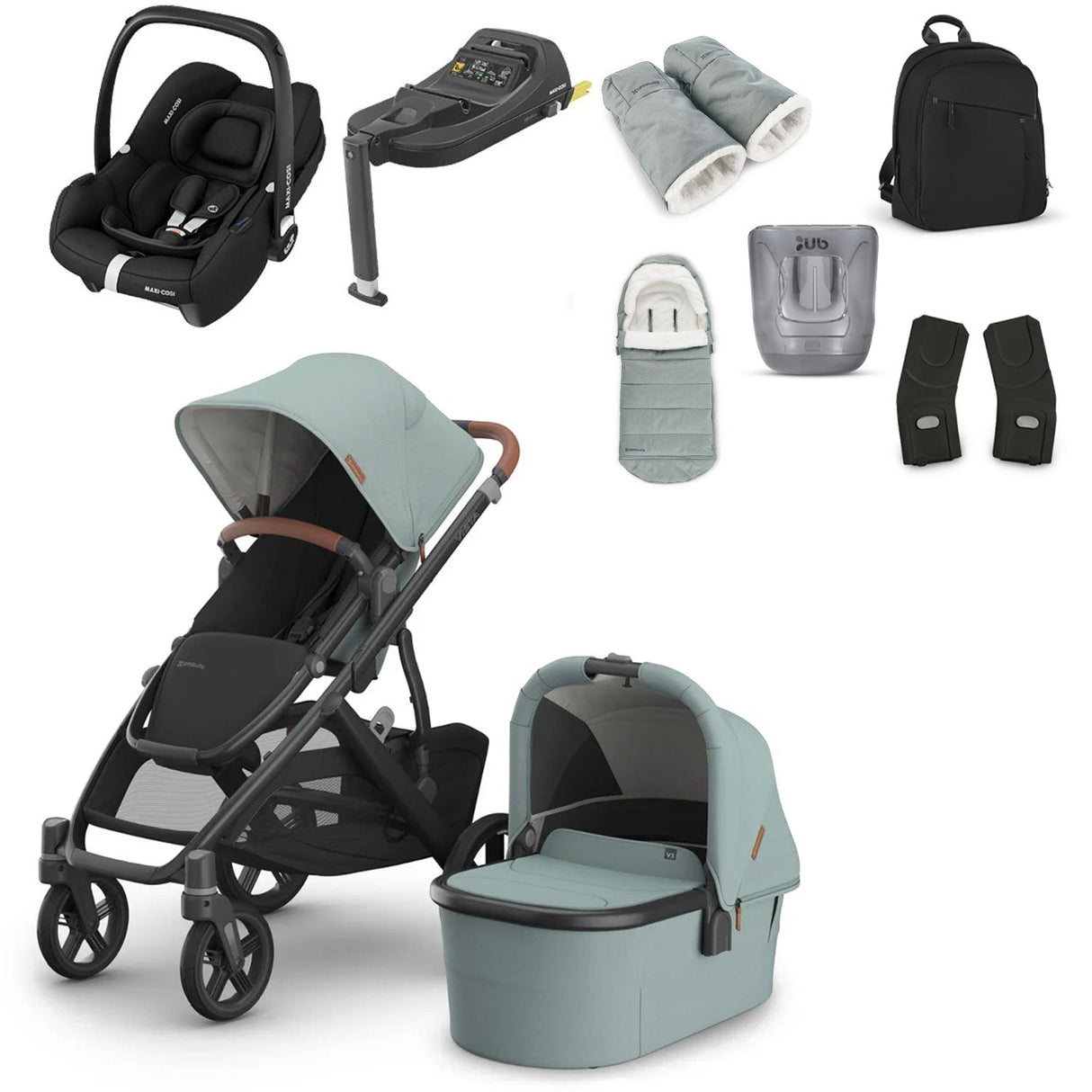 UPPAbaby VISTA V3 Luxury Maxi-Cosi Cabriofix i-Size Travel System Bundle - Kenzi