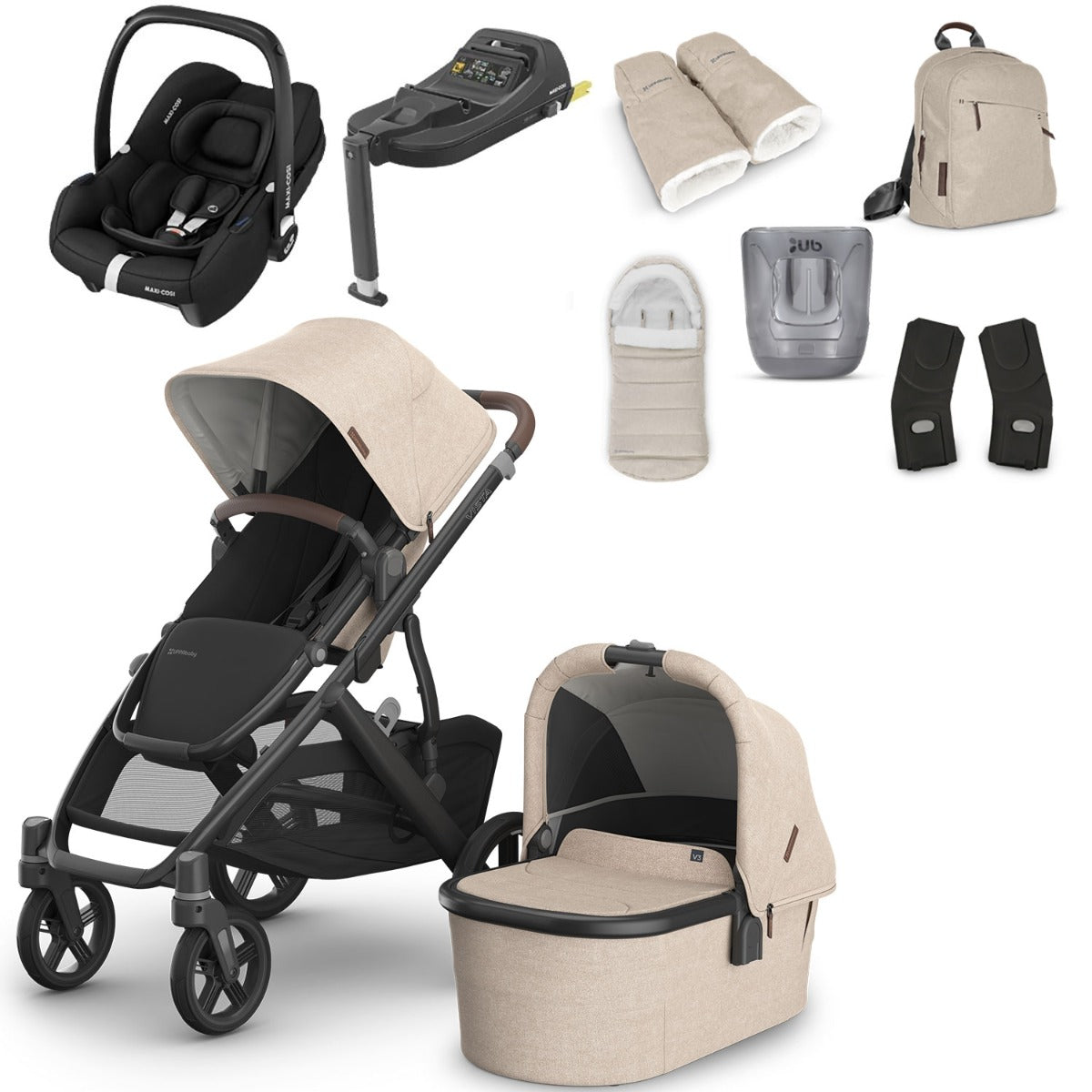 UPPAbaby VISTA V3 Luxury Travel System with Maxi-Cosi CabrioFix i-Size - Choose your Colour
