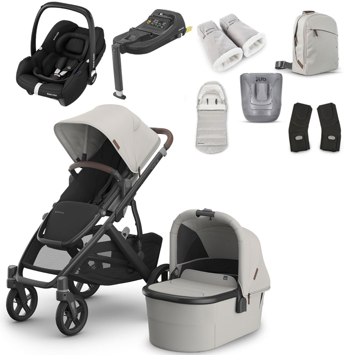 UPPAbaby VISTA V3 Luxury Travel System with Maxi-Cosi CabrioFix i-Size - Choose your Colour