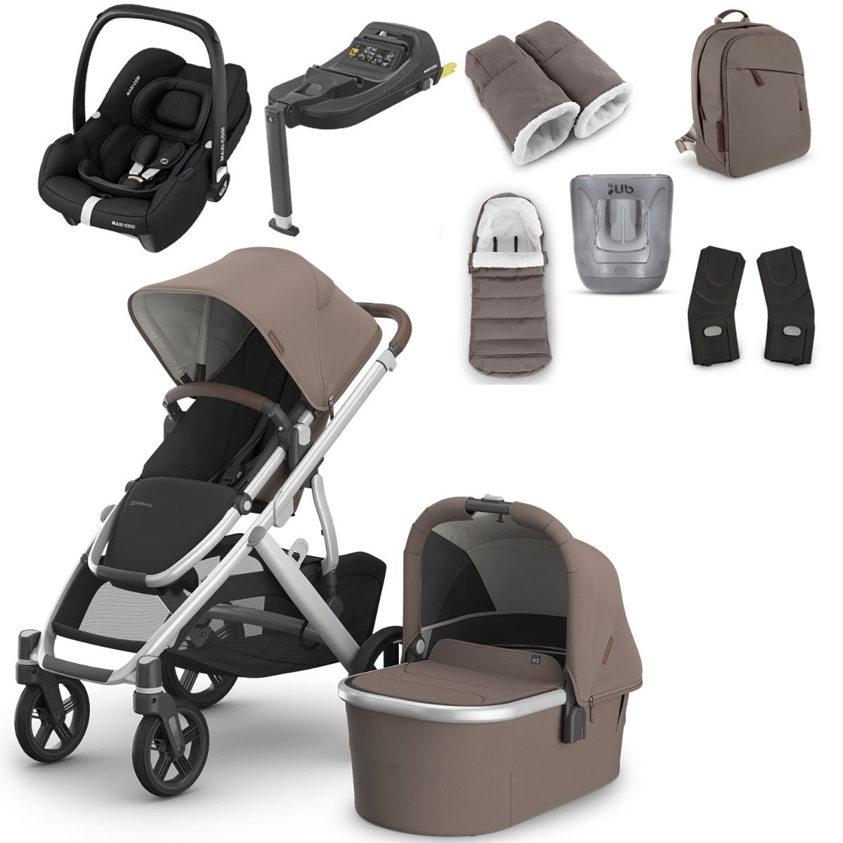 UPPAbaby VISTA V3 Luxury Travel System with Maxi-Cosi CabrioFix i-Size - Choose your Colour
