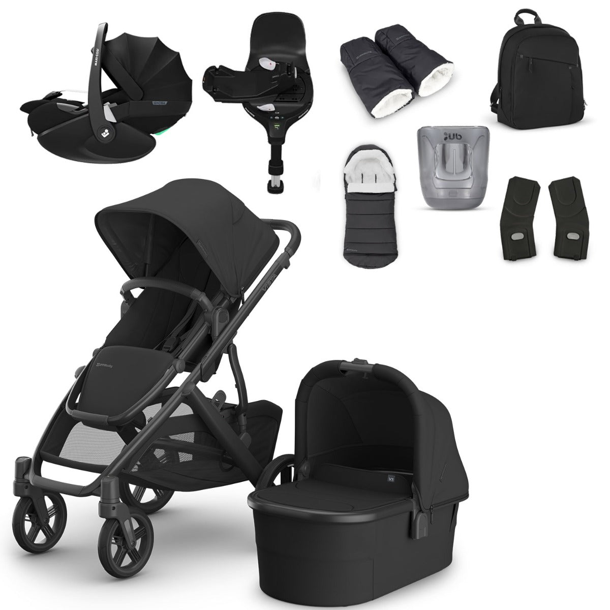 UPPAbaby VISTA V3 Luxury Travel System with Maxi-Cosi Pebble 360 Pro2 i-Size - Choose your Colour