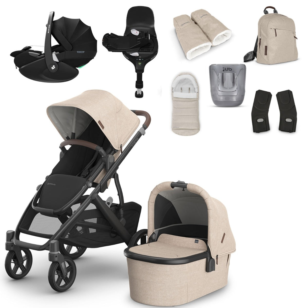 UPPAbaby VISTA V3 Luxury Travel System with Maxi-Cosi Pebble 360 Pro2 i-Size - Choose your Colour