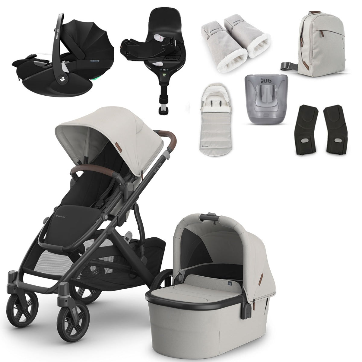 UPPAbaby VISTA V3 Luxury Travel System with Maxi-Cosi Pebble 360 Pro2 i-Size - Choose your Colour