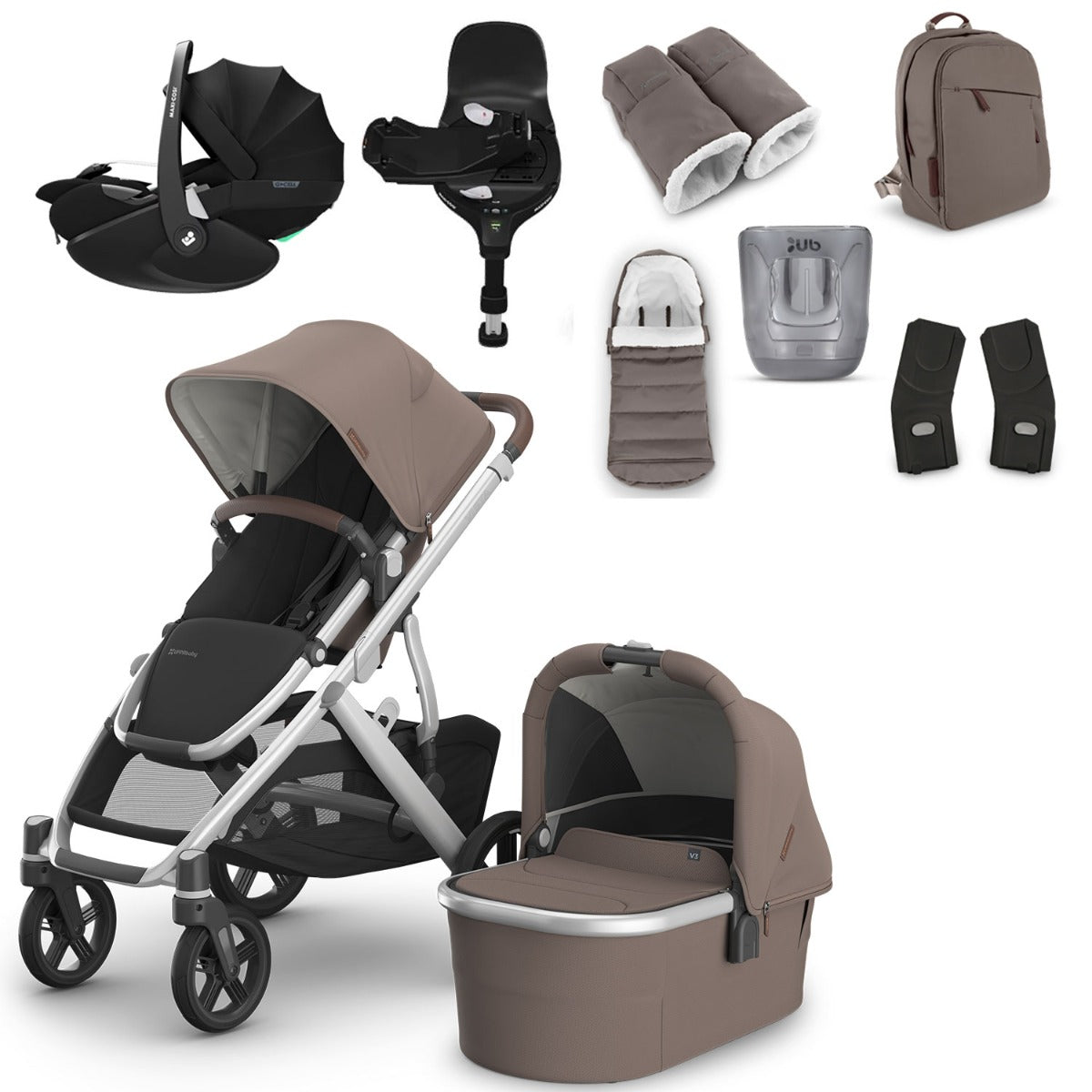 UPPAbaby VISTA V3 Luxury Travel System with Maxi-Cosi Pebble 360 Pro2 i-Size - Choose your Colour