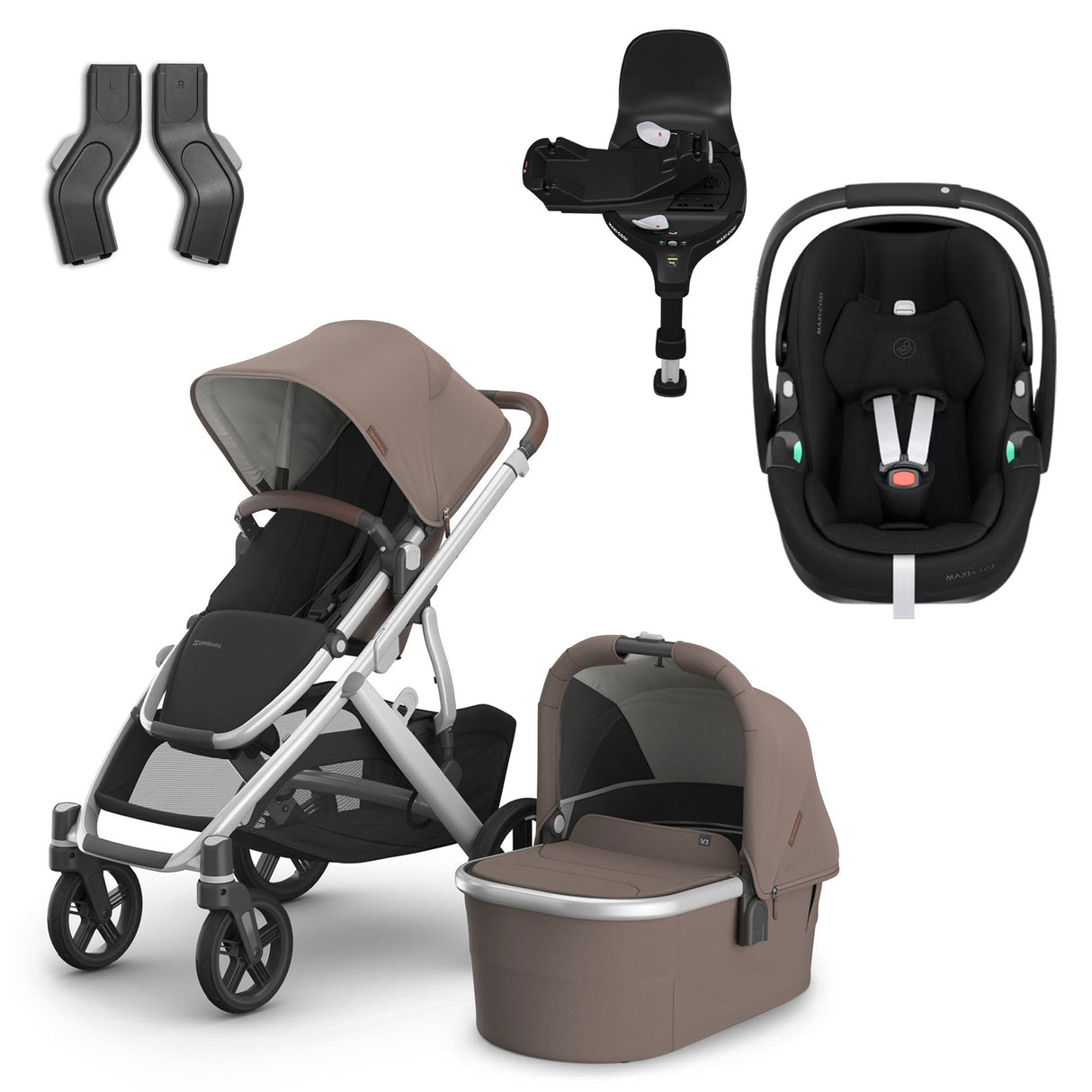UPPAbaby VISTA V3 Luxury Maxi-Cosi Pebble 360 Pro2 i-Size Travel System Bundle - Theo