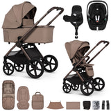 Venicci Upline 3 Luxury 4in1 Maxi-Cosi Pebble 360 Pro2 Car Seat & 360 Base Bundle - Sand