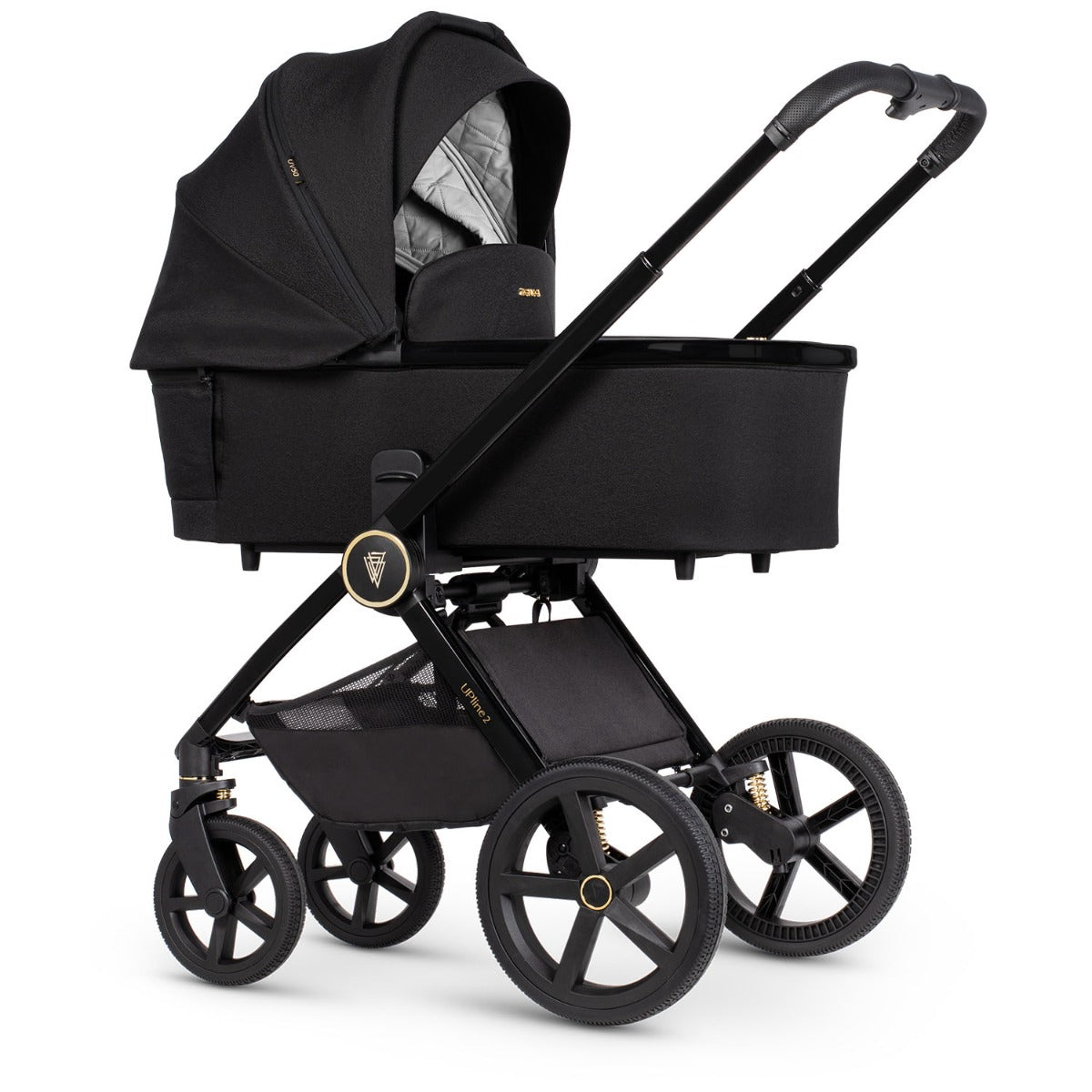 Venicci Upline 2 Pushchair & Carrycot 2-in-1 Bundle - All Black