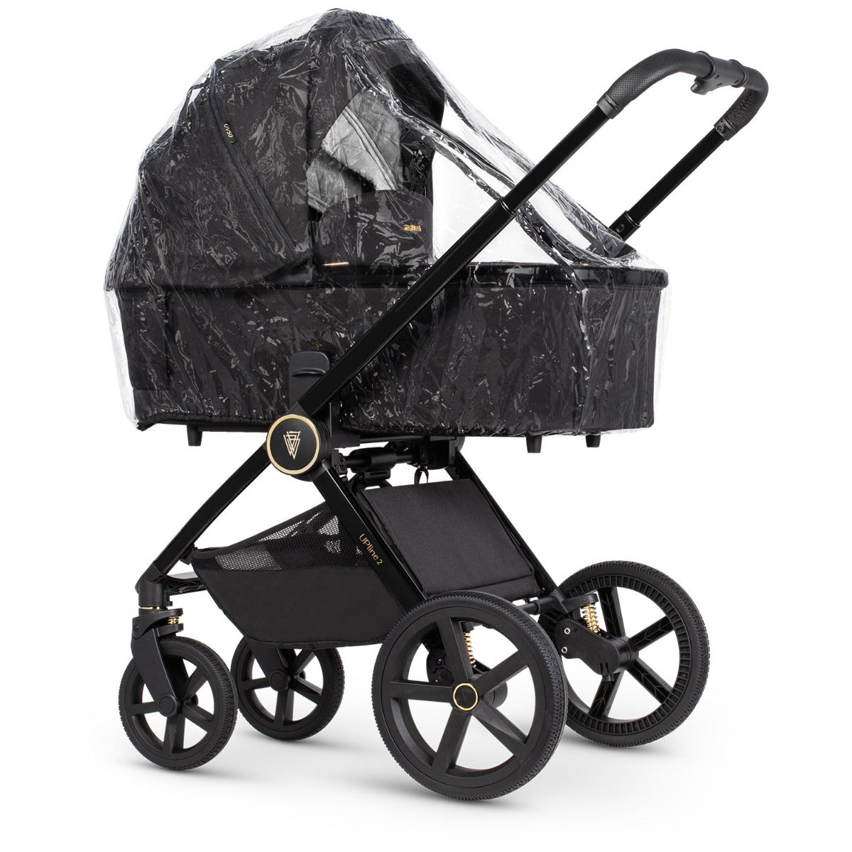 Venicci Upline 2 Pushchair & Carrycot 2-in-1 Bundle - All Black