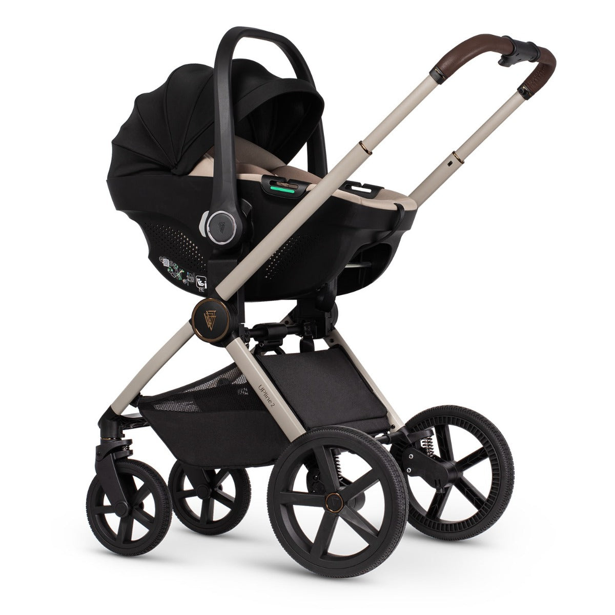 Venicci Upline 2 3-in-1 Tiago + 360 Base Travel System Bundle - Stone Beige