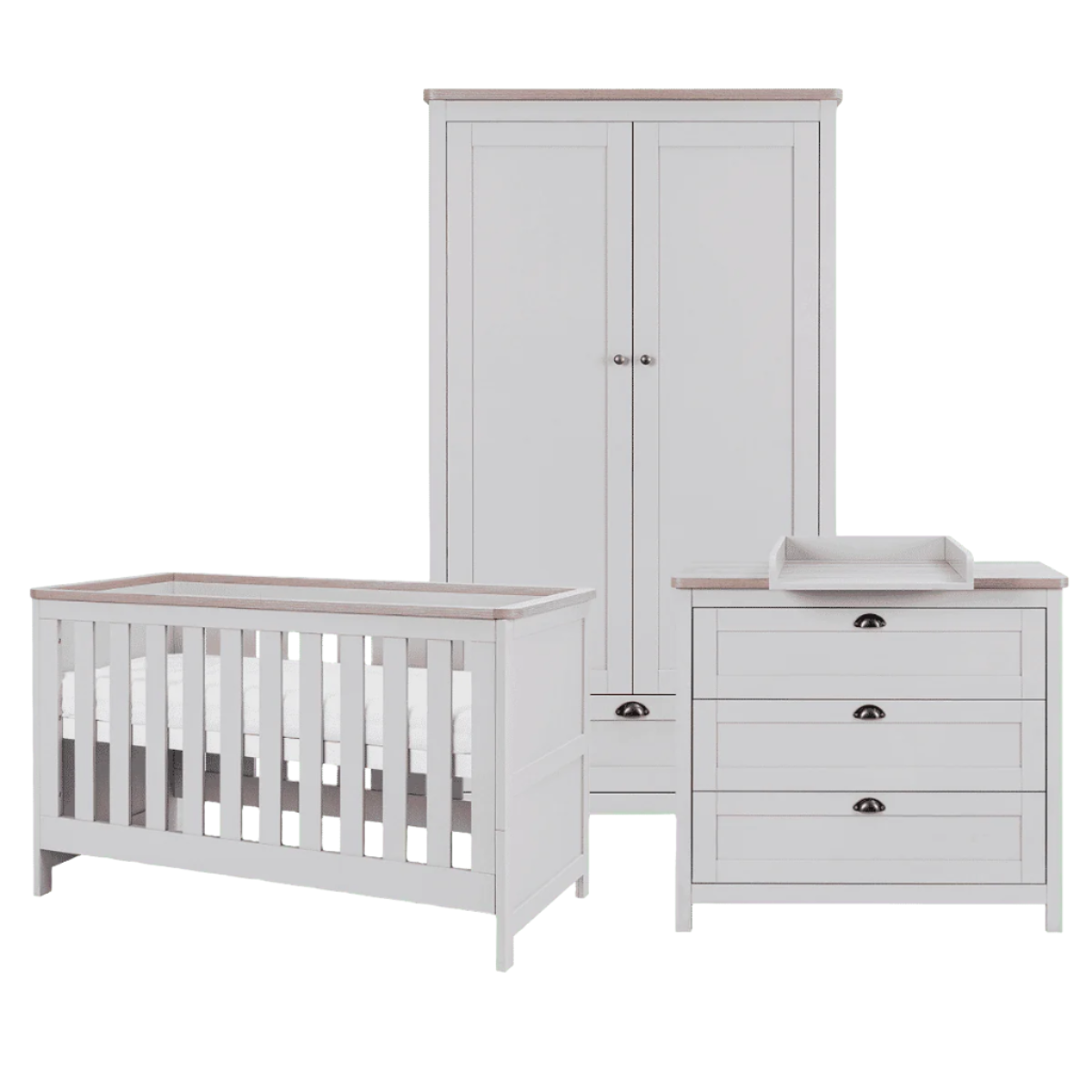 Tutti Bambini Verona 3 Piece Room Set - Oak & Dove Grey