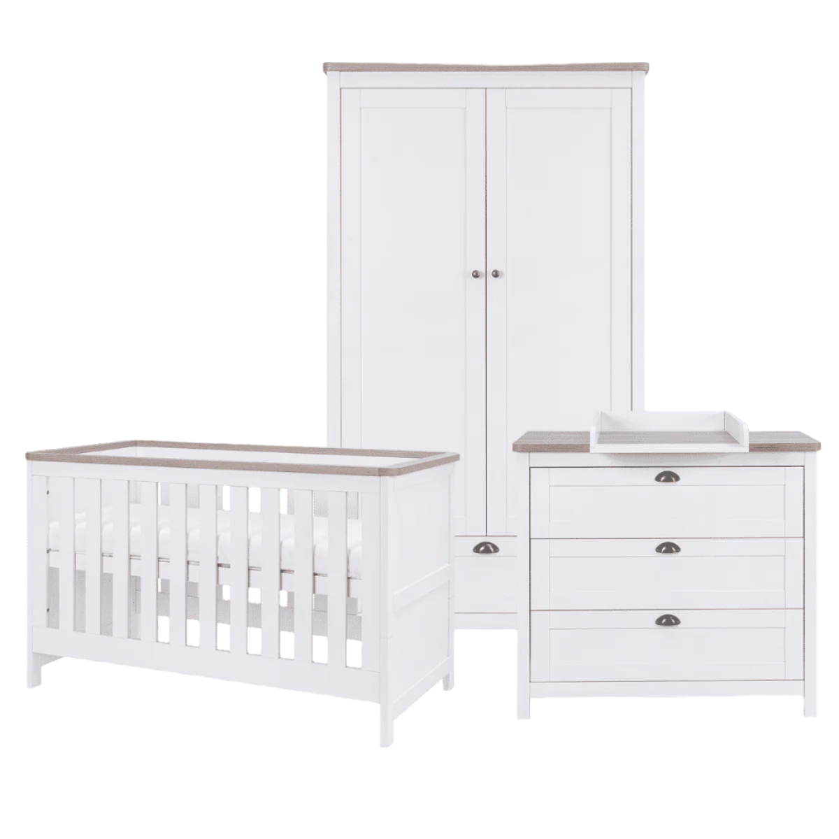 Tutti Bambini Verona 3 Piece Room Set - White & Oak