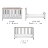 Tutti Bambini Verona 3 Piece Room Set - Oak & Dove Grey