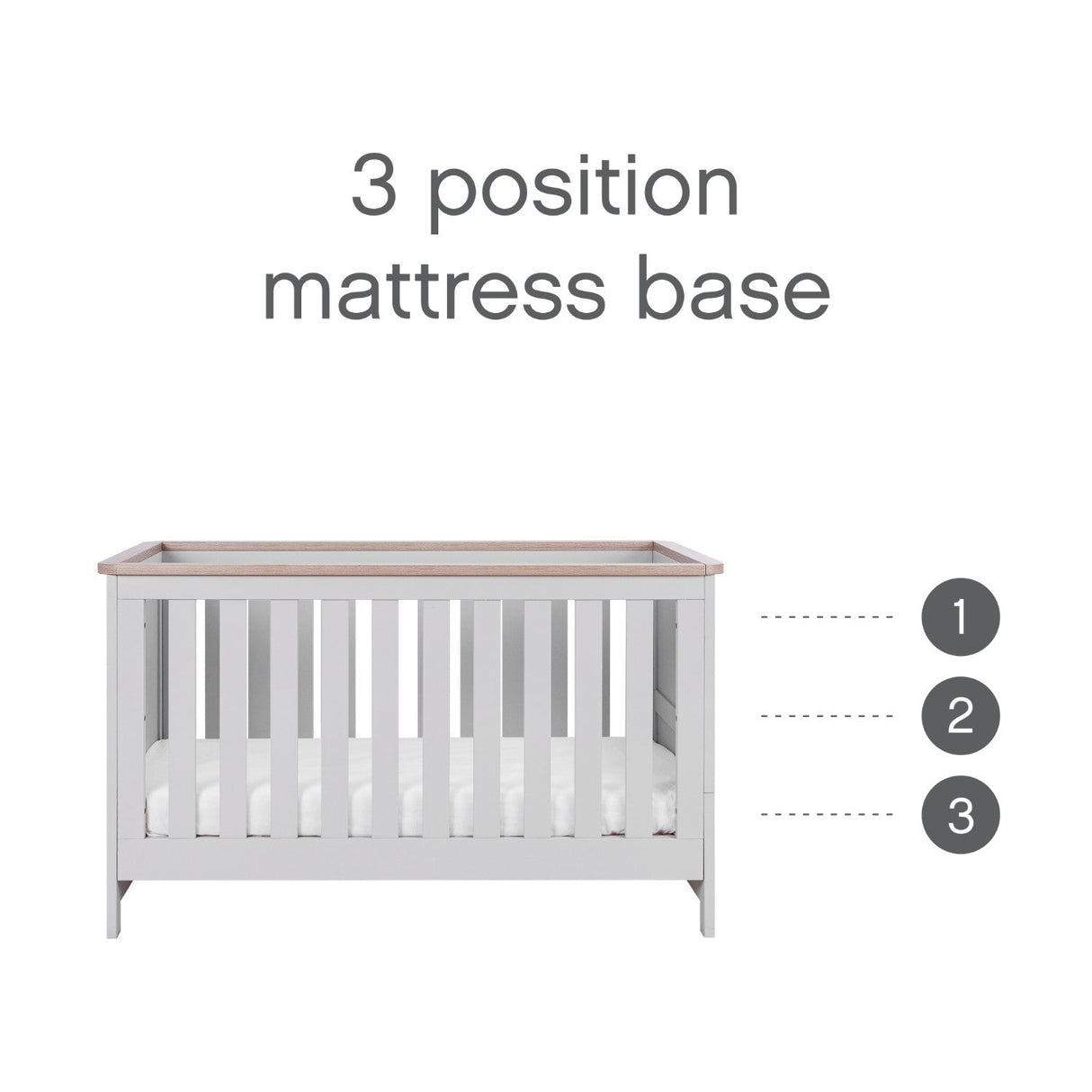 Tutti Bambini Verona 3 Piece Room Set - Oak & Dove Grey