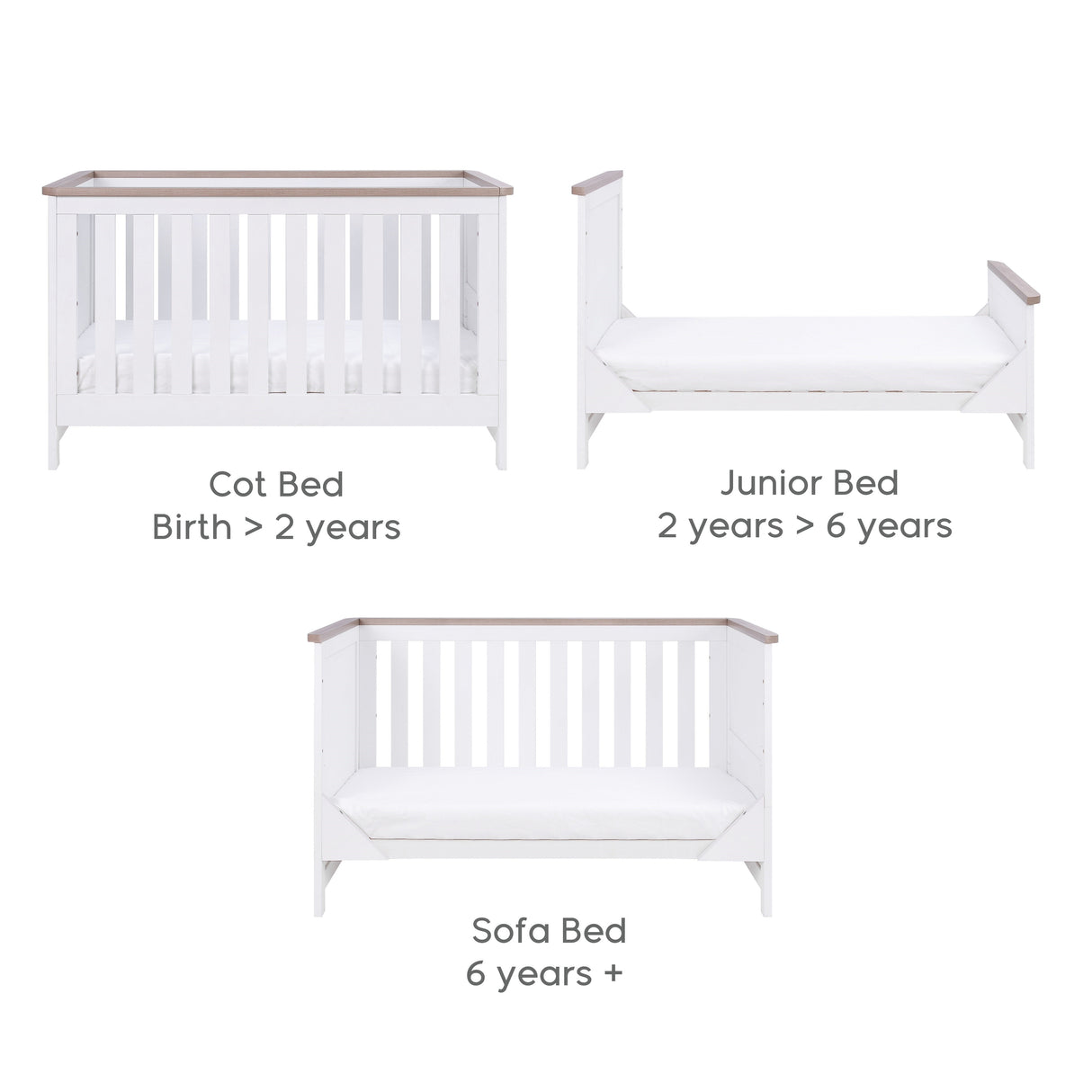 Tutti Bambini Verona 3 Piece Room Set - White & Oak