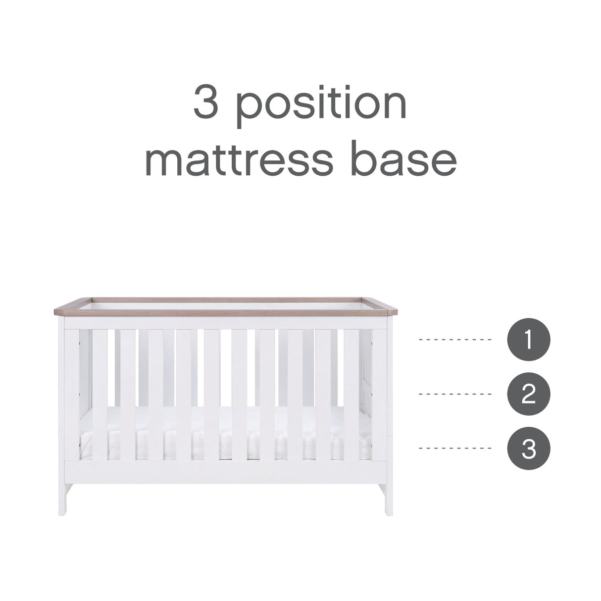 Tutti Bambini Verona Cot Bed - White & Oak