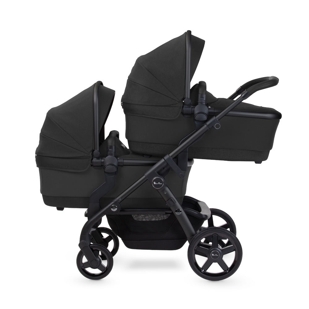 Silver Cross Wave 3 Twin Pram & Pushchair - Onyx