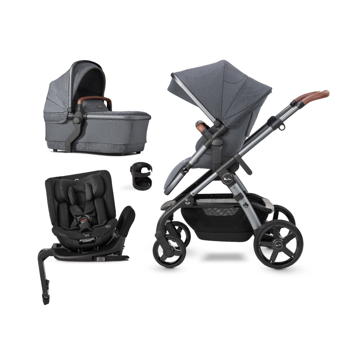 Silver Cross Wave 3 Pram & Pushchair + Motion All Size - Lunar