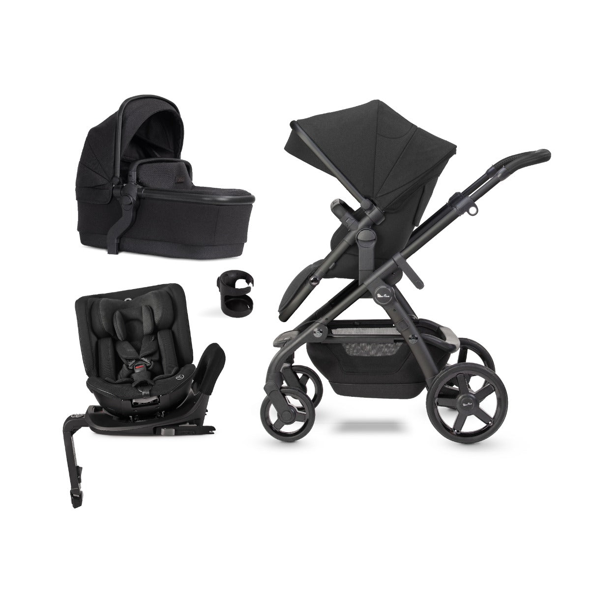 Silver Cross Wave 3 Pram & Pushchair + Motion All Size - Onyx