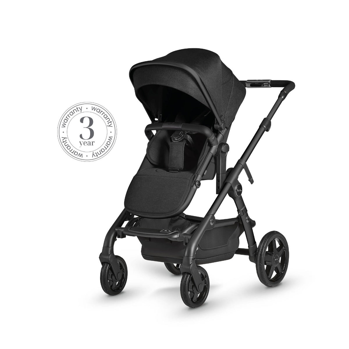 Silver Cross Wave 3 Pram & Pushchair + Motion All Size - Onyx