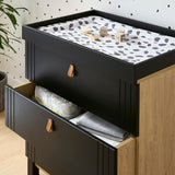 CuddleCo Rafi 4 Piece Nursery Furniture Set - Oak and Black