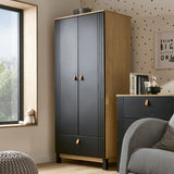 CuddleCo Rafi 3 Piece Nursery Furniture Set - Oak and Black