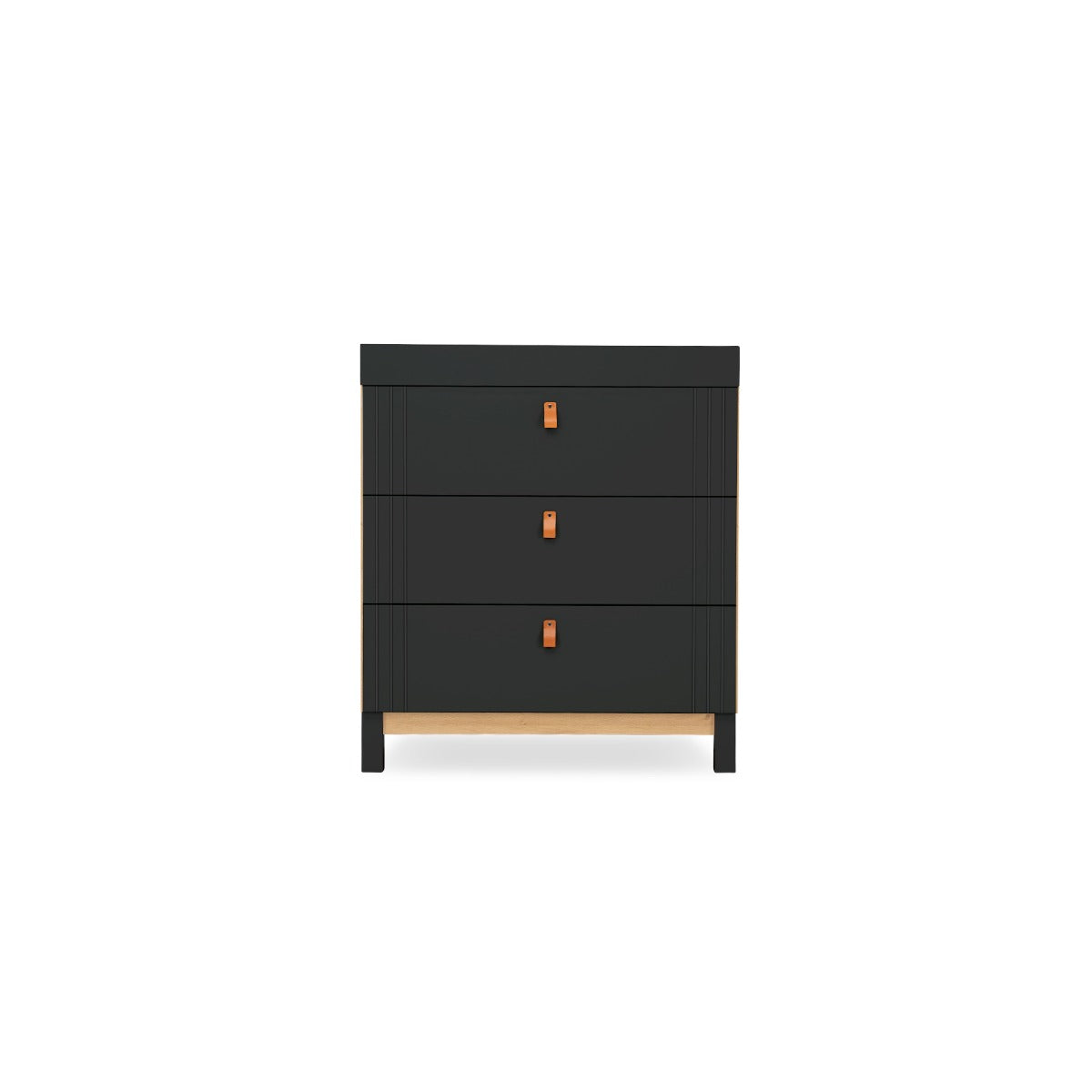 CuddleCo Rafi 3 Piece Nursery Furniture Set - Oak and Black