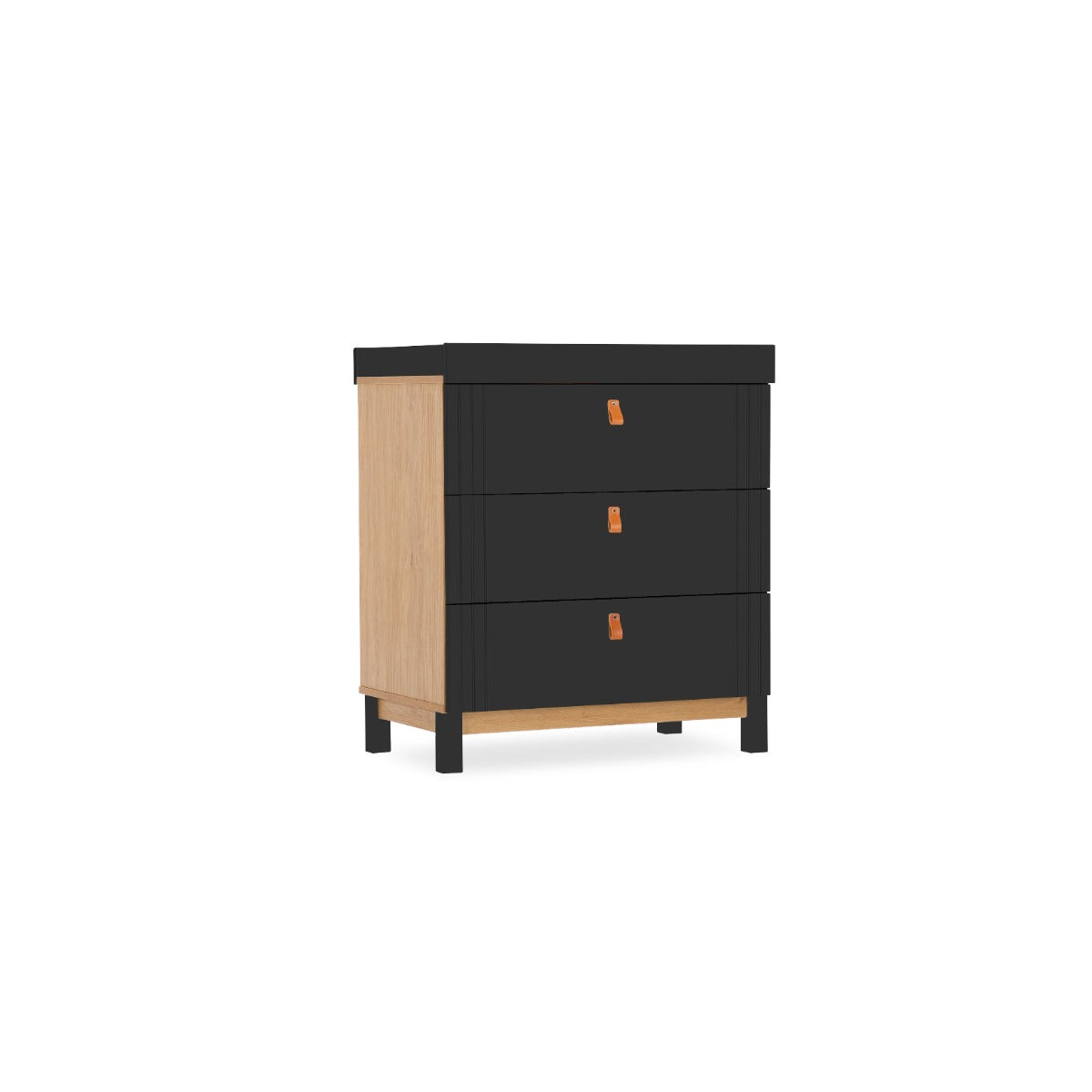 CuddleCo Rafi 3 Piece Nursery Furniture Set - Oak and Black