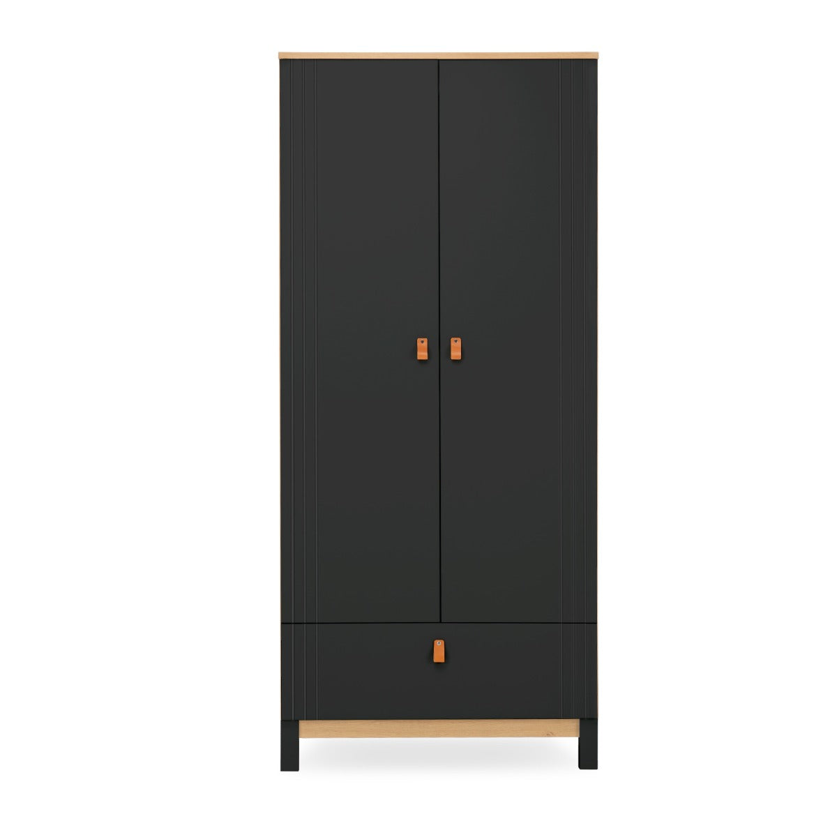 CuddleCo Rafi 4 Piece Nursery Furniture Set - Oak and Black