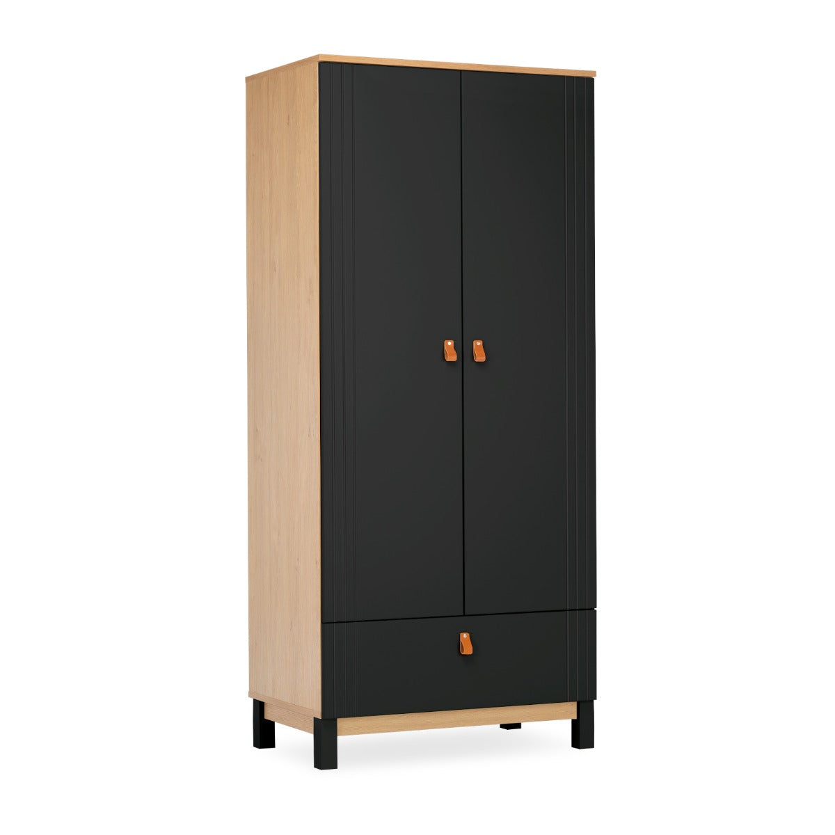 CuddleCo Rafi Nursery Wardrobe - Oak and Black
