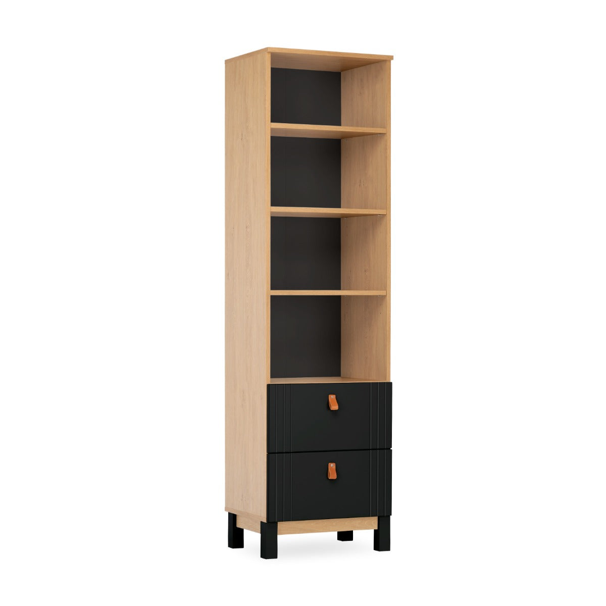 CuddleCo Rafi 4 Piece Nursery Furniture Set - Oak and Black